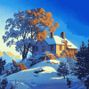 Maxfield Parrish Winter Scenery Diamond Painting