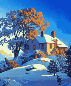 Maxfield Parrish Winter Scenery Diamond Painting