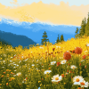 Meadow and Mountains Diamond Painting