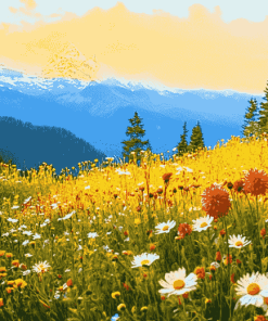 Meadow and Mountains Diamond Painting