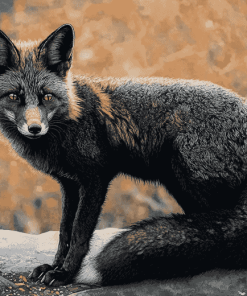 Melanistic Fox Wildlife Diamond Painting