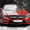 Mercedes SLK Racing Engines Diamond Painting