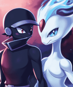 Mewtwo and Ash Pokemon Diamond Painting