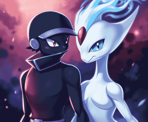 Mewtwo and Ash Pokemon Diamond Painting