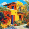 Mexican House on Vibrant Streets Diamond Painting