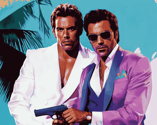 Miami Vice Movie Scene Diamond Painting