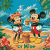 Mickey Minnie Disney Adventure Hawaii Diamond Painting