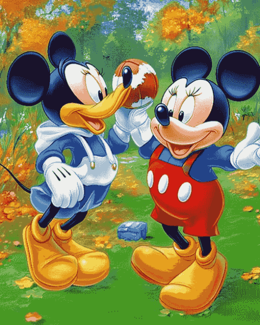 Mickey and Donald Football Fun Diamond Painting