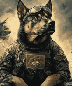 Military Dog Art Diamond Painting