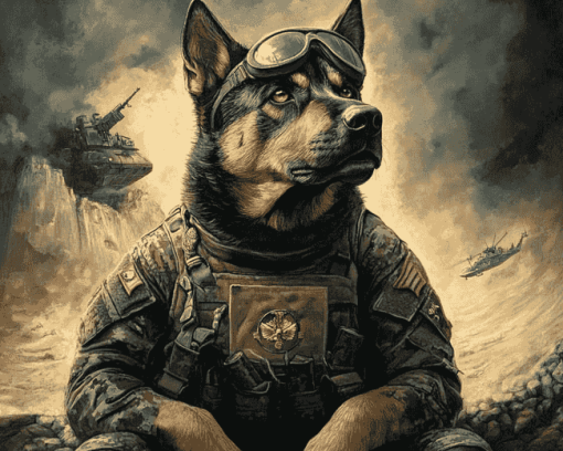 Military Dog Art Diamond Painting