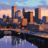 Minneapoli Skyline Buildings Diamond Painting