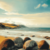 Moeraki Boulders Scenic View Diamond Painting