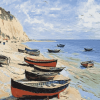 Monet Boats Seaside Diamond Painting