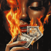 Money on Fire Diamond Painting