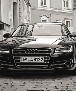 Monochrome Audi A8 Engine Diamond Painting