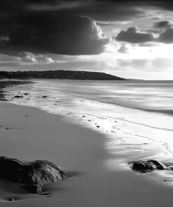 Monochrome Beach Scene Diamond Painting