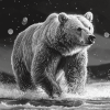 Monochrome Bear Wildlife Diamond Painting