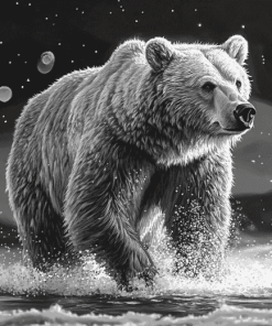 Monochrome Bear Wildlife Diamond Painting