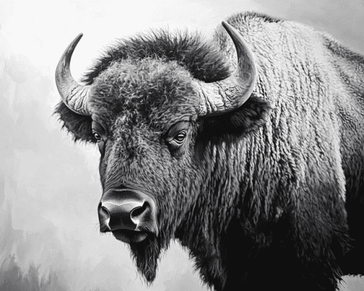 Monochrome Buffalo Diamond Painting