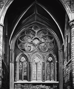 Monochrome Cathedral Beauty Diamond Painting