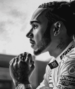 Monochrome Lewis Hamilton Diamond Painting