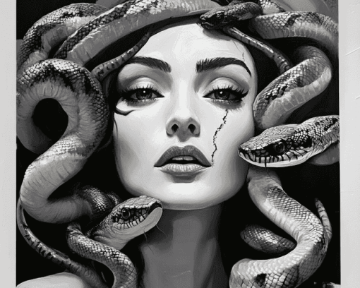 Monochrome Medusa Diamond Painting