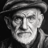 Monochrome Old Man Diamond Painting