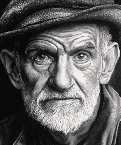 Monochrome Old Man Diamond Painting