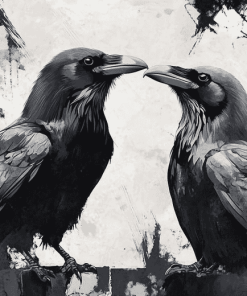 Monochrome Raven Diamond Painting