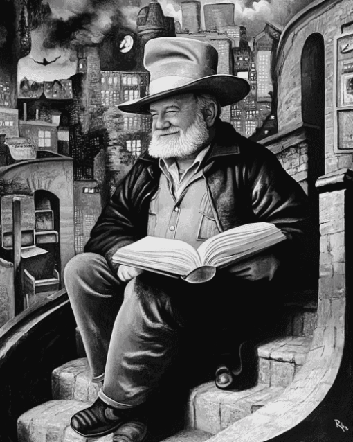 Monochrome Terry Pratchett Diamond Painting