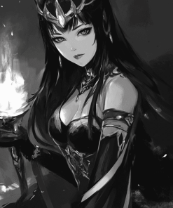 Monochrome Tharja Fire Emblem Diamond Painting