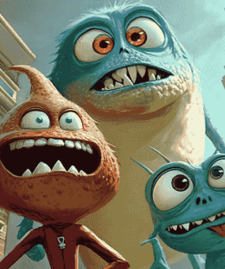 Monsters Vs Aliens Cartoon Diamond Painting