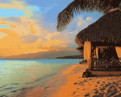 Montego Bay Seaside Sunset Diamond Painting