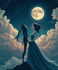 Moon and Lady Fantasy Diamond Painting