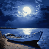 Moonlit Boat Seascape Diamond Painting