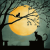 Moonlit Cat Silhouette Diamond Painting