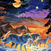 Moonlit Fantasy Wolf Diamond Painting