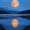 Moonlit Lake Landscape Diamond Painting