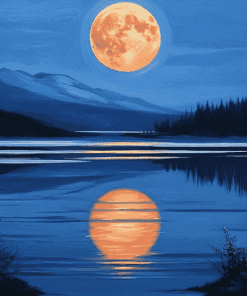 Moonlit Lake Landscape Diamond Painting