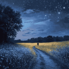 Moonlit Landscape Night Walk Diamond Painting