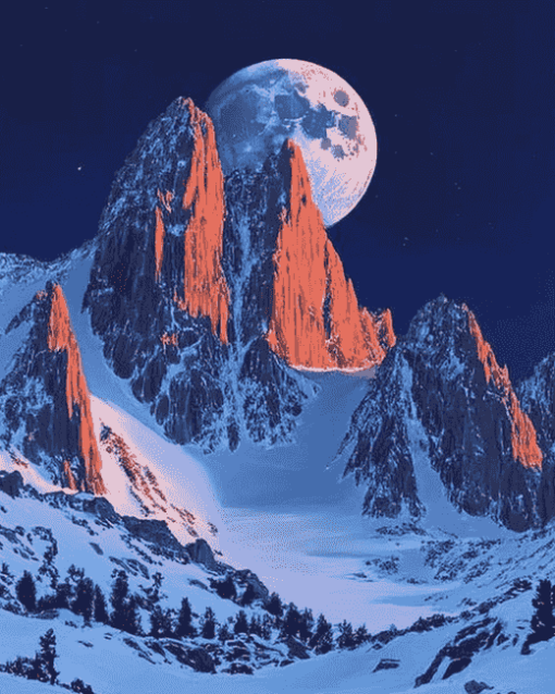 Moonlit Mt Whitney National Park Diamond Painting