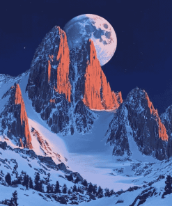 Moonlit Mt Whitney National Park Diamond Painting