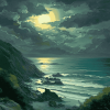 Moonlit St Ives Bay Landscape Diamond Painting