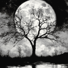 Moonlit Tree Silhouette Diamond Painting