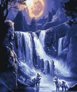 Moonlit Wolves Diamond Painting