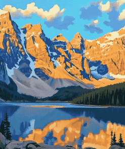 Moraine Lake Mountain View Diamond Painting