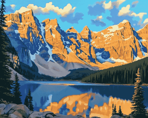 Moraine Lake Mountain View Diamond Painting