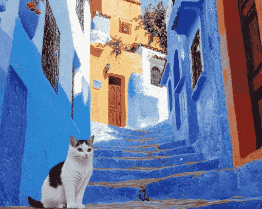 Moroccan Cat Views Diamond Painting