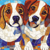 Mosaic Dogs Puppy Diamond Painting