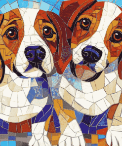 Mosaic Dogs Puppy Diamond Painting